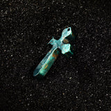 Aurora Green Oval Cross Titanium Necklace