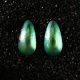 Aurora Green Teardrop Titanium Earrings