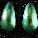 Aurora Green Teardrop Titanium Earrings