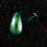 Aurora Green Teardrop Titanium Earrings