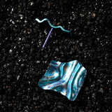 Lagoon Blue Etchline Titanium Earrings