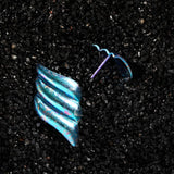 Lagoon Blue Libre Wing Titanium Earrings