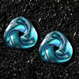 Lagoon Blue Mobius Titanium Earrings