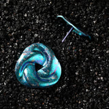 Lagoon Blue Mobius Titanium Earrings