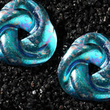 Lagoon Blue Mobius Titanium Earrings