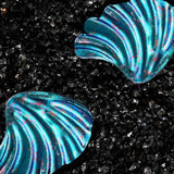 Lagoon Blue Shell Titanium Earrings