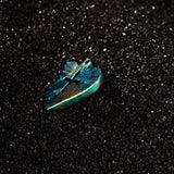 Mini Aurora Green Heart Cross Titanium Necklace