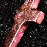 Raspberry Pink Cross Titanium Necklace