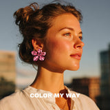 Raspberry Pink Floreia Titanium Earrings