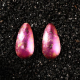 Raspberry Pink Teardrop Titanium Earrings