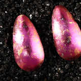 Raspberry Pink Teardrop Titanium Earrings