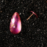 Raspberry Pink Teardrop Titanium Earrings