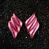 Raspberry Pink Libre Wing Titanium Earrings