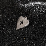 Titan Grey Heart Cross Titanium Necklace