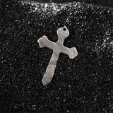 Titan Grey Oval Cross Titanium Necklace