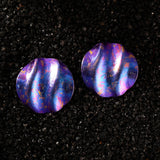 Twilight Violet Flow Ripple Titanium Earrings